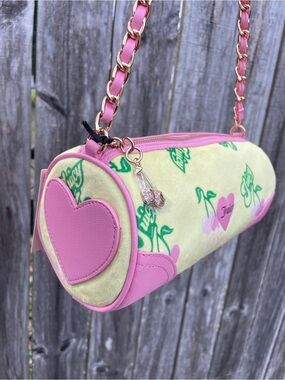 Juicy Couture Iris Yellow Chain Strap Barrel Bag